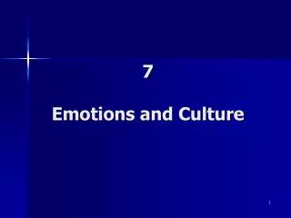 7 Emotions and Culture