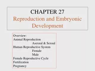 CHAPTER 27 Reproduction and Embryonic Development