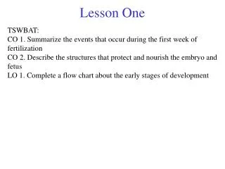 Lesson One
