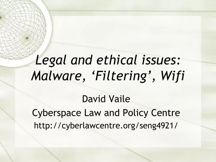 legal and ethical issues malware filtering wifi