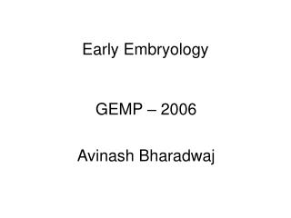 Early Embryology