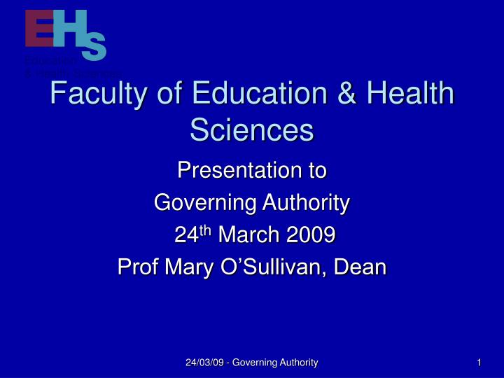 faculty of education health sciences