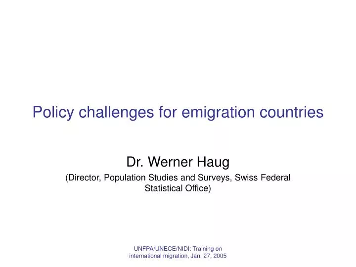 policy challenges for emigration countries