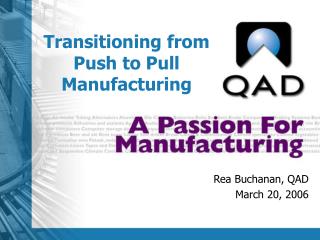 Transitioning from Push to Pull Manufacturing