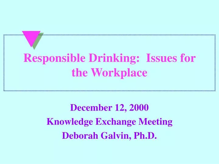 responsible drinking issues for the workplace