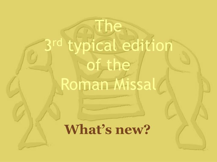the 3 rd typical edition of the roman missal