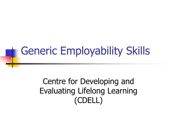 generic employability skills
