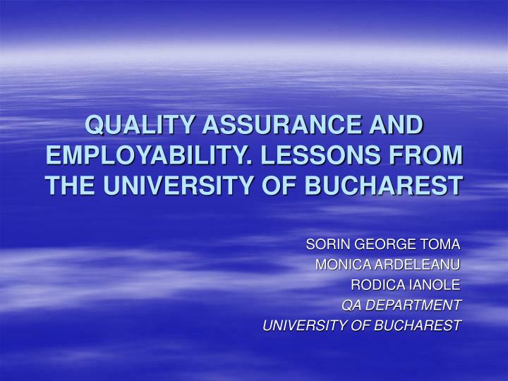 quality assurance and employability lessons from the university of bucharest