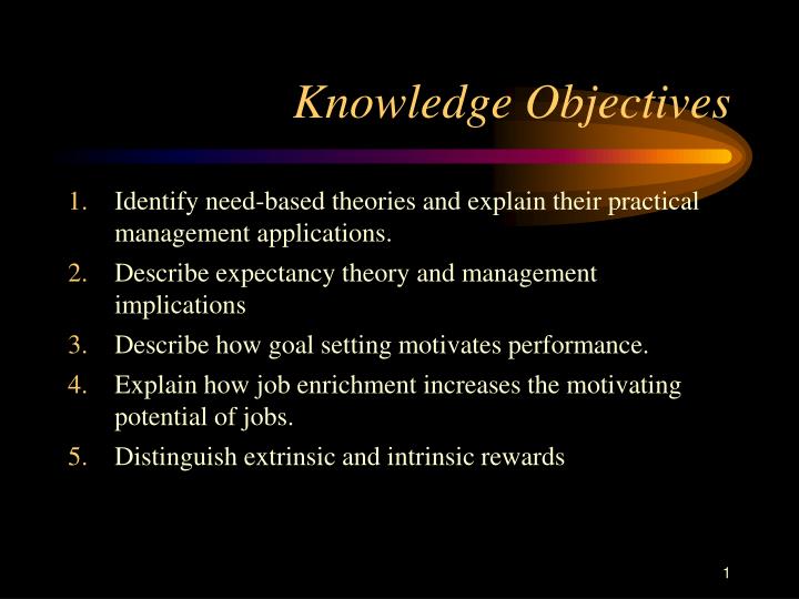 knowledge objectives