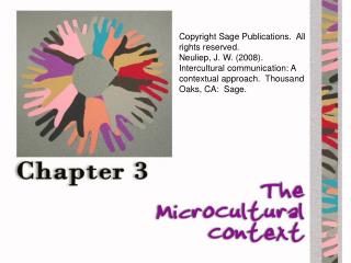 Copyright Sage Publications. All rights reserved. Neuliep, J. W. (2008). Intercultural communication: A contextual app