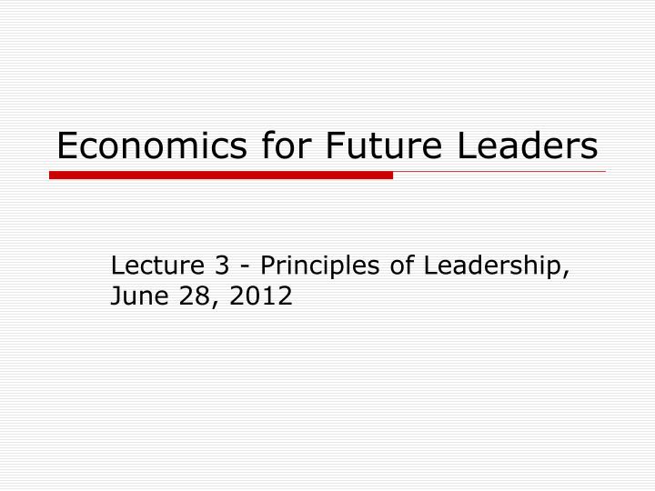 economics for future leaders