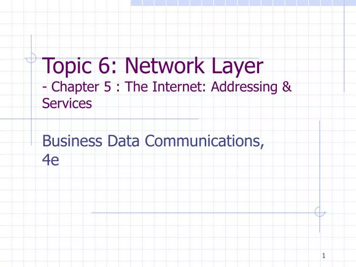 topic 6 network layer chapter 5 the internet addressing services