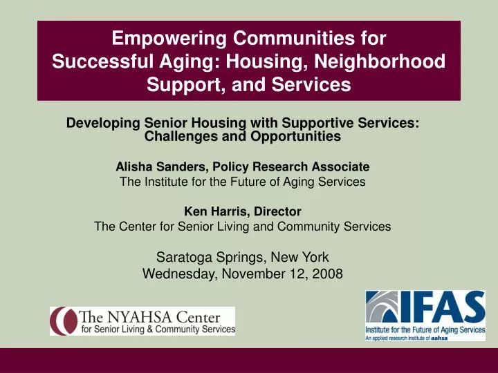 empowering communities for successful aging housing neighborhood support and services