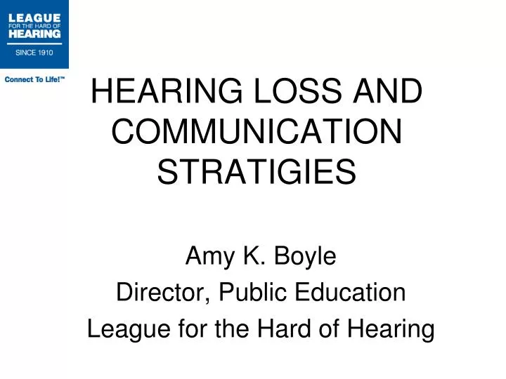 hearing loss and communication stratigies