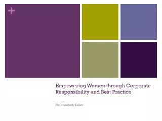 Empowering Women through Corporate Responsibility and Best Practice