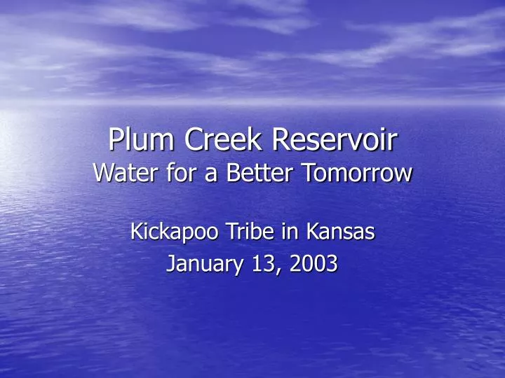 plum creek reservoir water for a better tomorrow