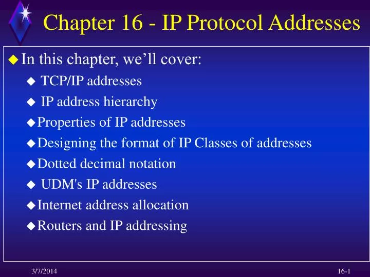 chapter 16 ip protocol addresses