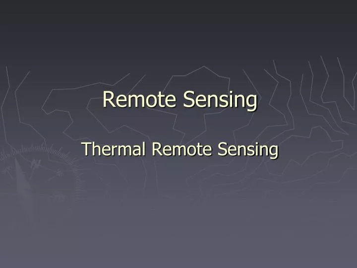 remote sensing thermal remote sensing
