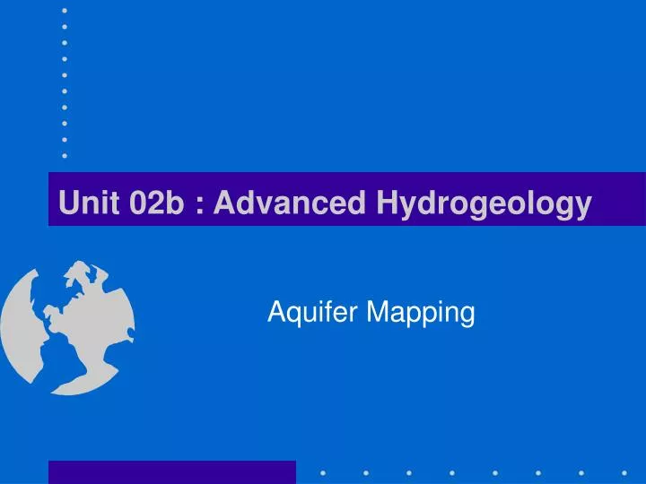 unit 02b advanced hydrogeology