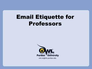 Email Etiquette for Professors