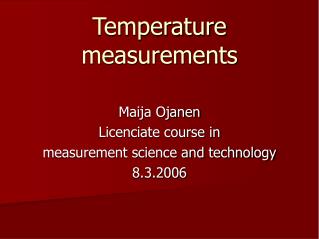 Temperature measurements