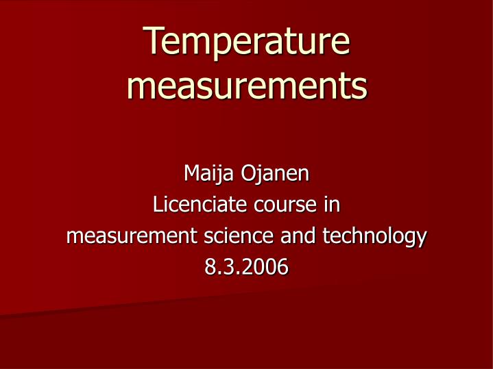 temperature measurements