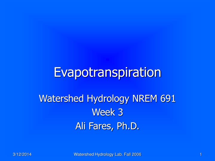 evapotranspiration