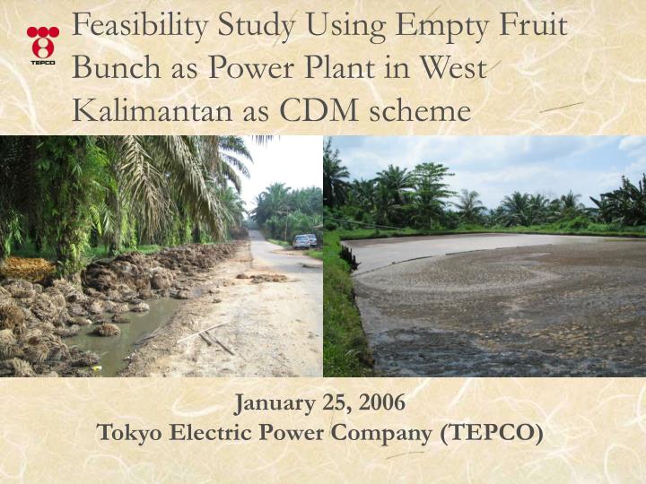 feasibility study using empty fruit bunch as power plant in west kalimantan as cdm scheme