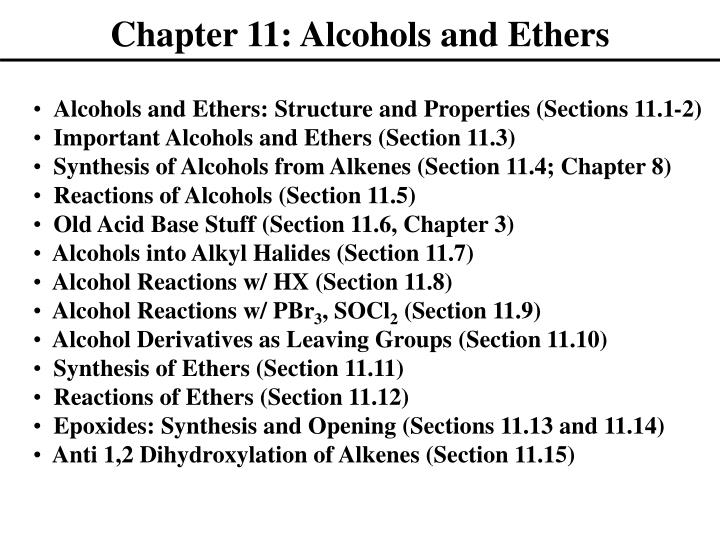 chapter 11 alcohols and ethers