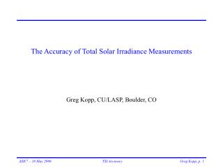 The Accuracy of Total Solar Irradiance Measurements