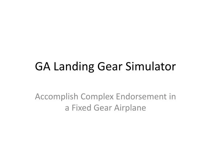 ga landing gear simulator