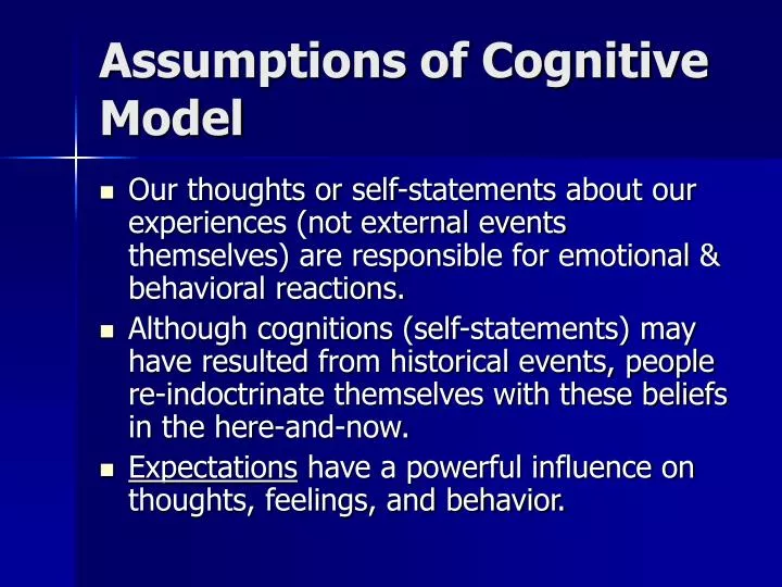 assumptions of cognitive model