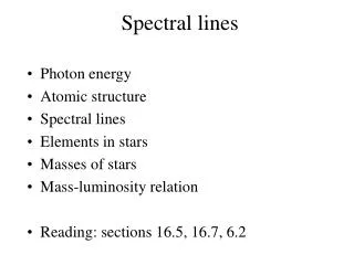 Spectral lines