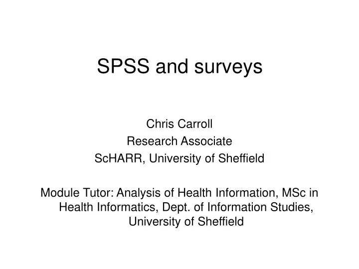 spss and surveys
