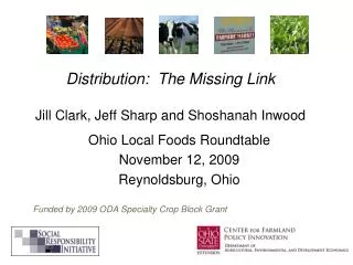 Distribution: The Missing Link Jill Clark, Jeff Sharp and Shoshanah Inwood