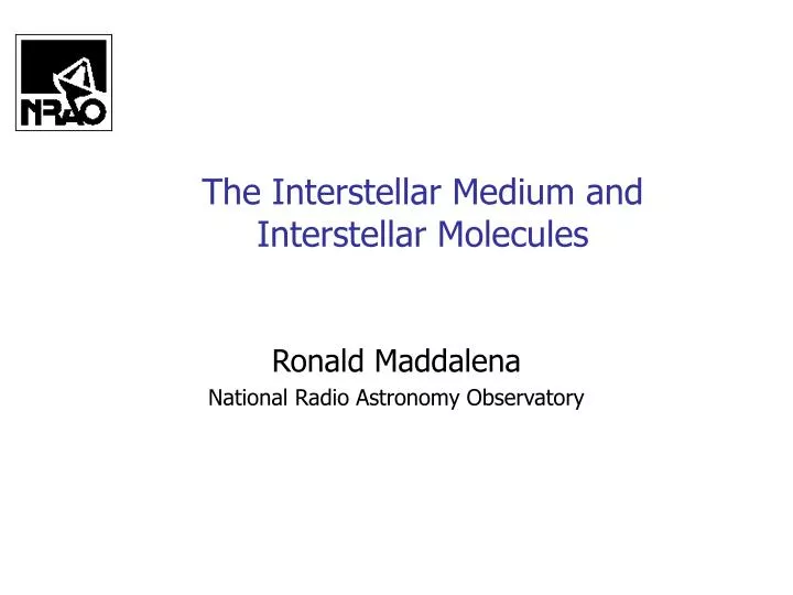 the interstellar medium and interstellar molecules