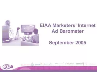 EIAA Marketers’ Internet Ad Barometer September 2005
