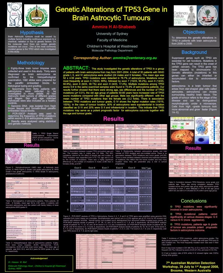 genetic alterations of tp53 gene in brain astrocytic tumours