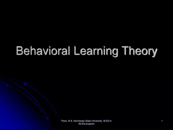 behavioral learning theory