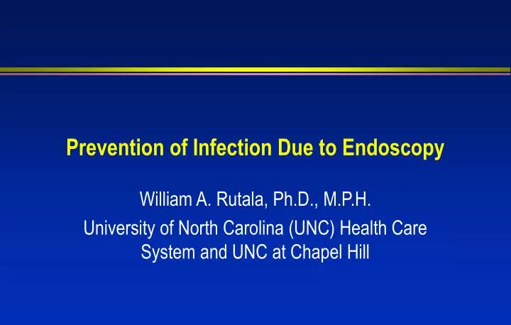 prevention of infection due to endoscopy