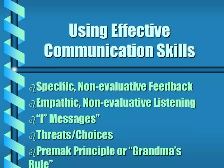 using effective communication skills