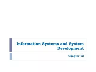 Information Systems and System Development