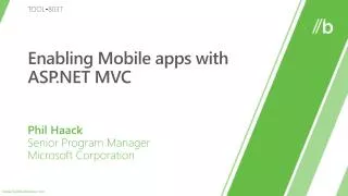 Enabling Mobile apps with ASP.NET MVC