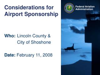 Considerations for Airport Sponsorship