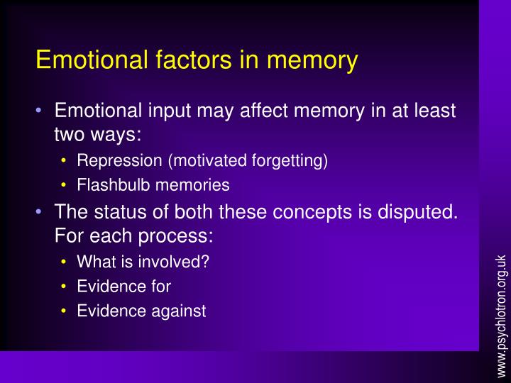 emotional factors in memory