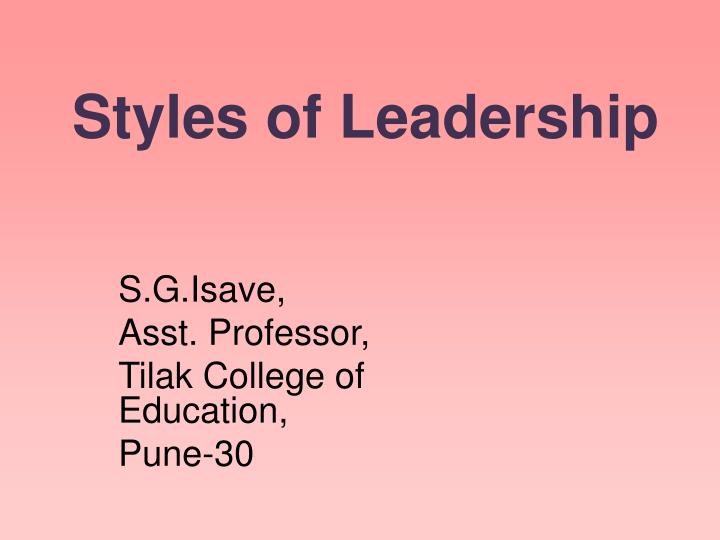 styles of leadership