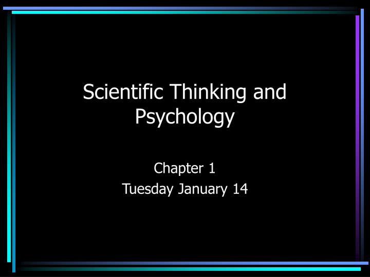 scientific thinking and psychology
