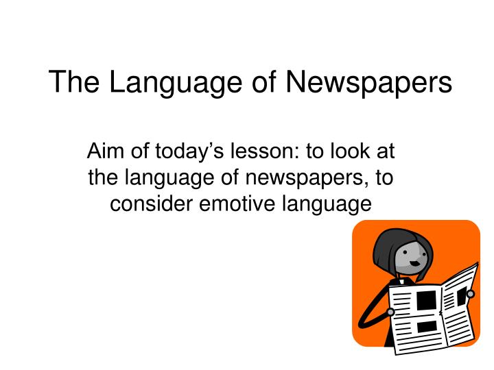 the language of newspapers