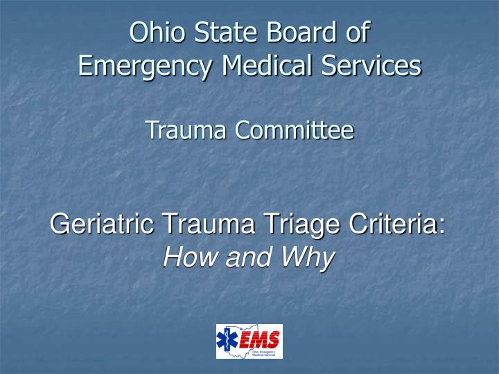 ohio state board of emergency medical services trauma committee