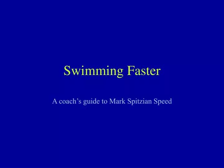 swimming faster